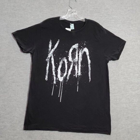 Korn Men Shirt Large‎ Black Still A Freak Paint Drip Graphic Crew Neck Tee READ - Picture 1 of 9